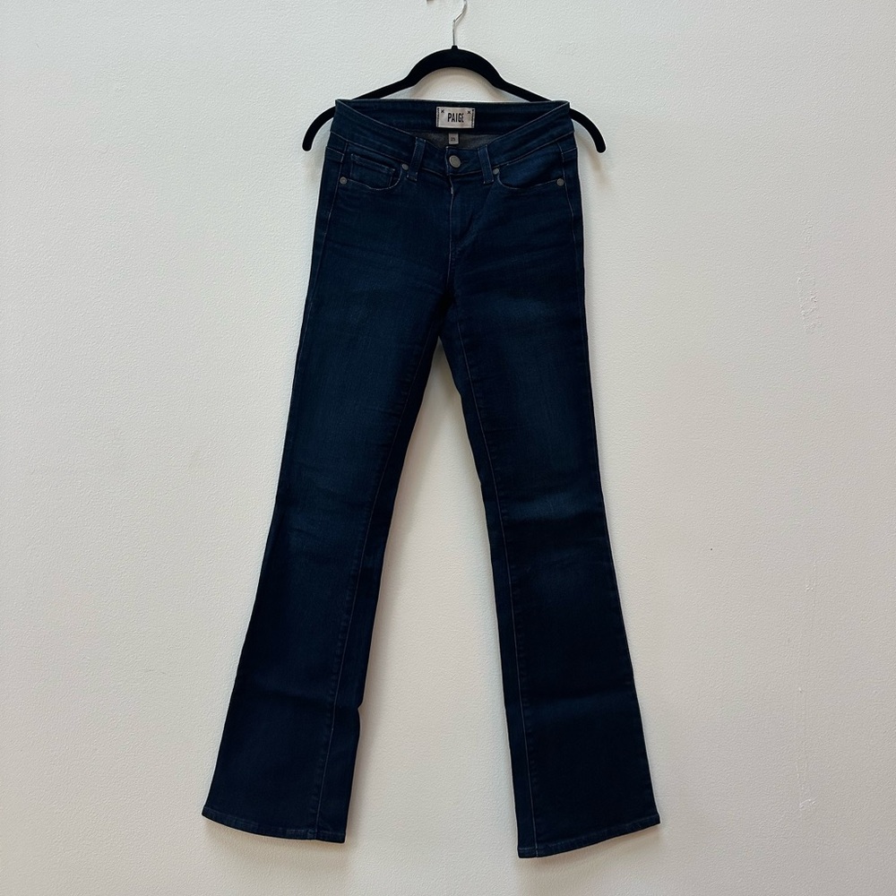 PAIGE Women's Dark Blue Boot Cut Jeans